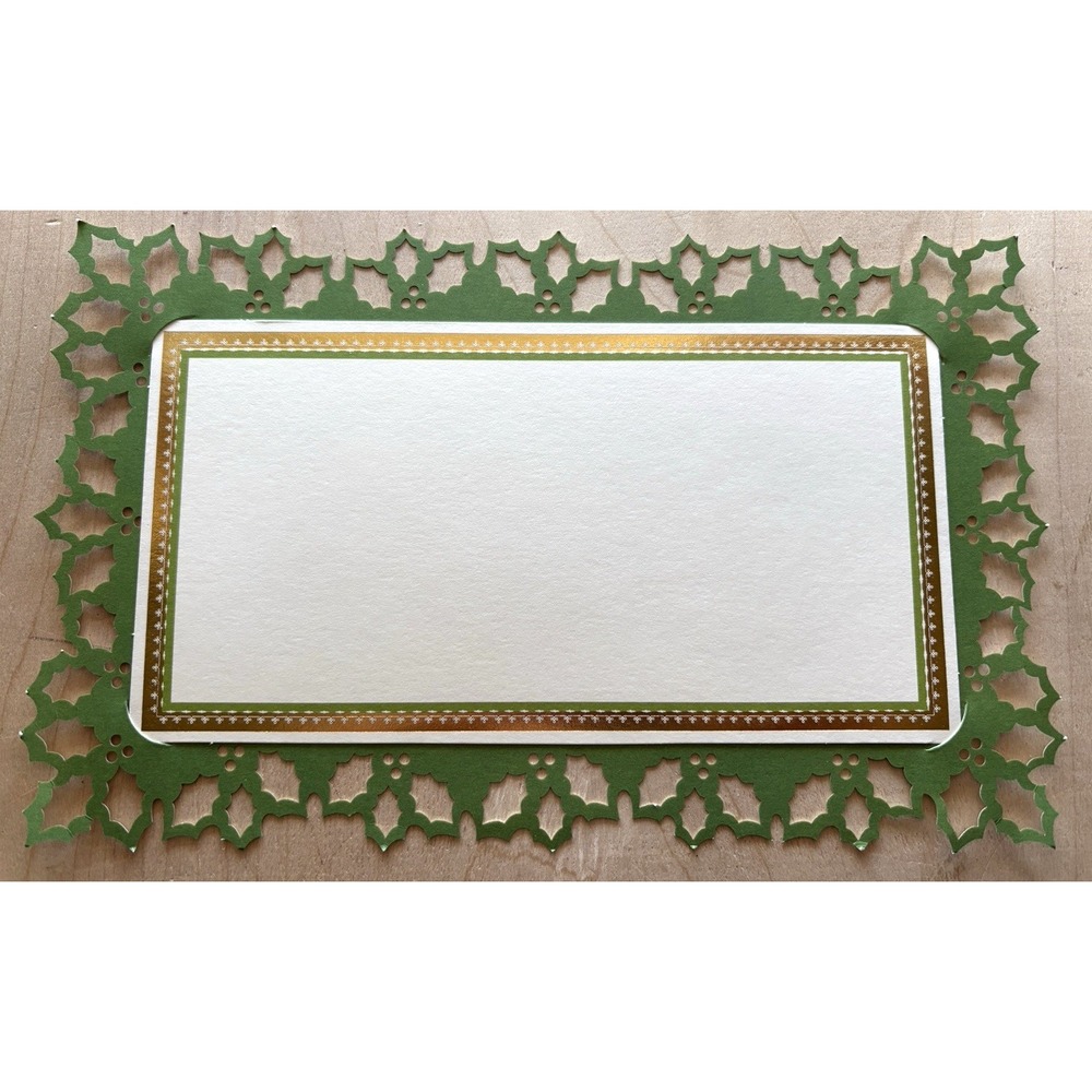 Lovely Anna Griffin Christmas Note Cards Invitations LOT of 10 Die Cut Holly